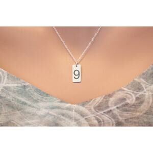 Sterling Silver Number 9 Charm Necklace